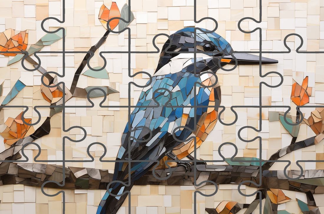 A Kingfisher Mosaic 2 Digital Artwork Free Online Puzzle