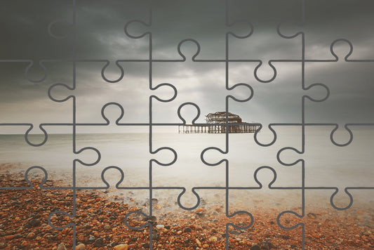Abandoned West Pier Warming Matte Effect Landscape Photo Digital Puzzle