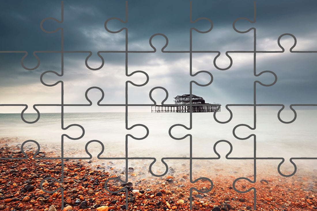 Abandoned West Pier Coastal Photograph Digital Jigsaw Puzzle