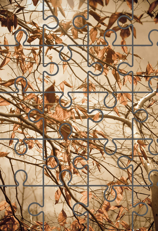 Aged Winter Leaves Botanical Photograph Digital Jigsaw Puzzle