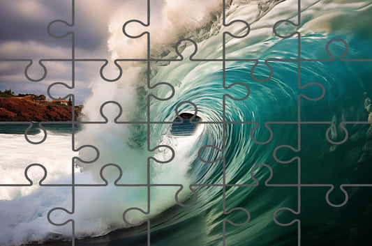 Aqua Embrace Photorealistic Digital Coastal Artwork Free Online Puzzle