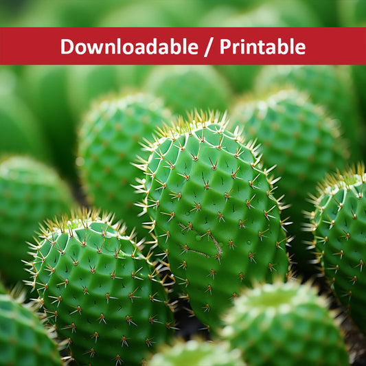 A Collection of Cacti Photorealistic Digital Artwork DIY Downloadable and Printable Wall Art Prints