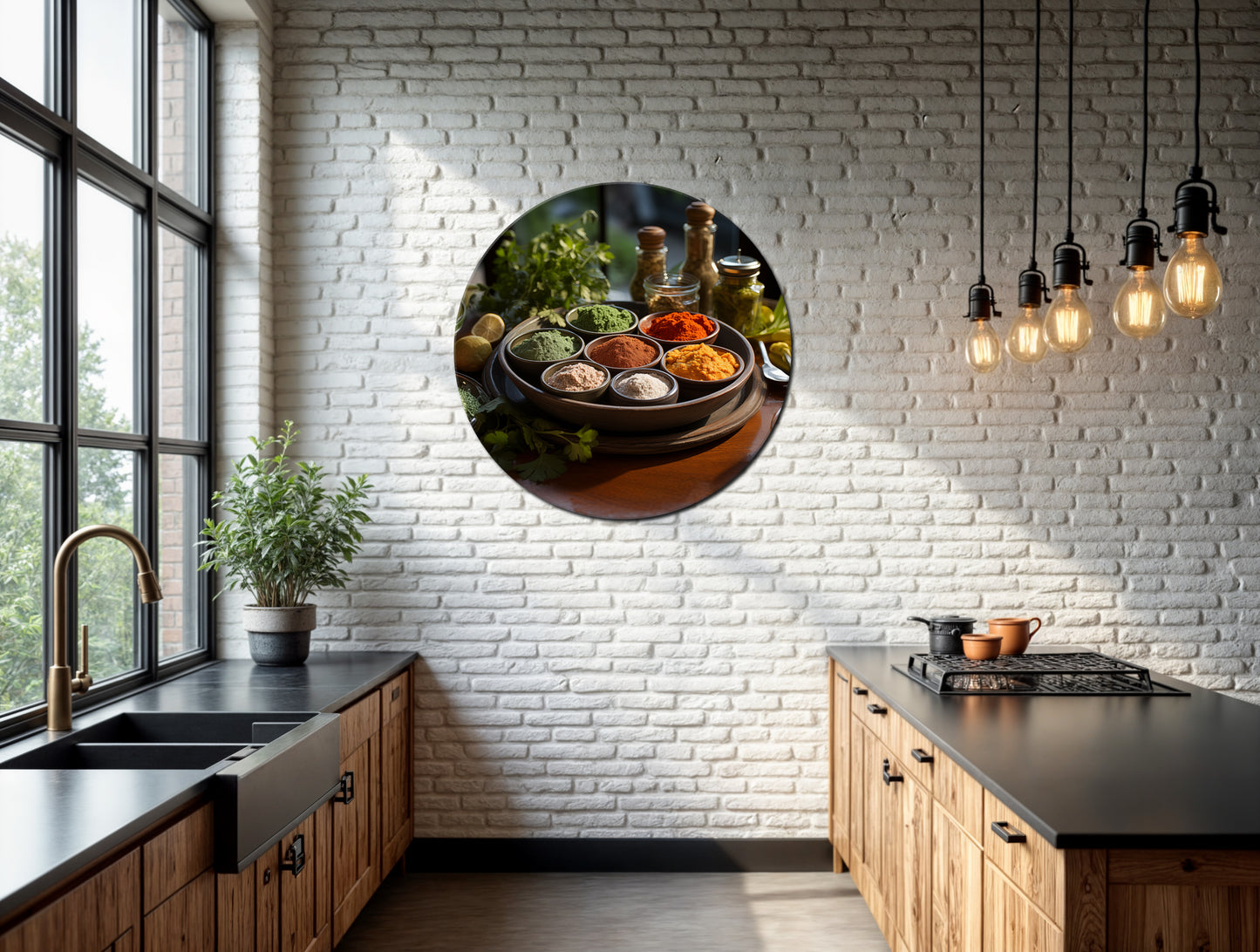 A Culinary Rainbow Photorealistic Digital Artwork DIY Downloadable Printable Artwork - Extra Large In Kitchen Setting