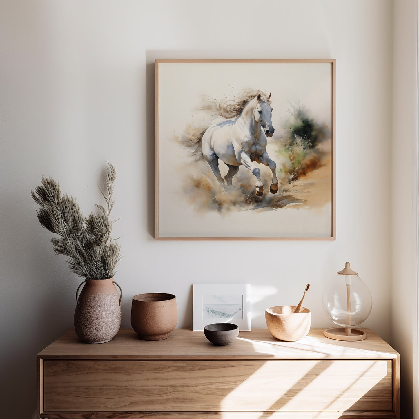 A Field of Dreams Watercolor Painting Digital Watercolor Painting in Bedroom Setting Over Dresser