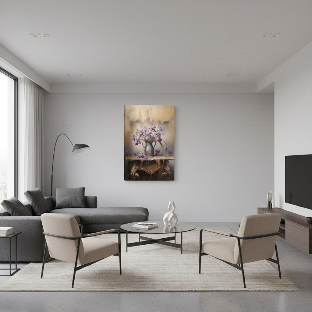 A Moment of Grace Digital Artwork Pastel Painting Canvas Wall Art Print in Contemporary Style Living Room