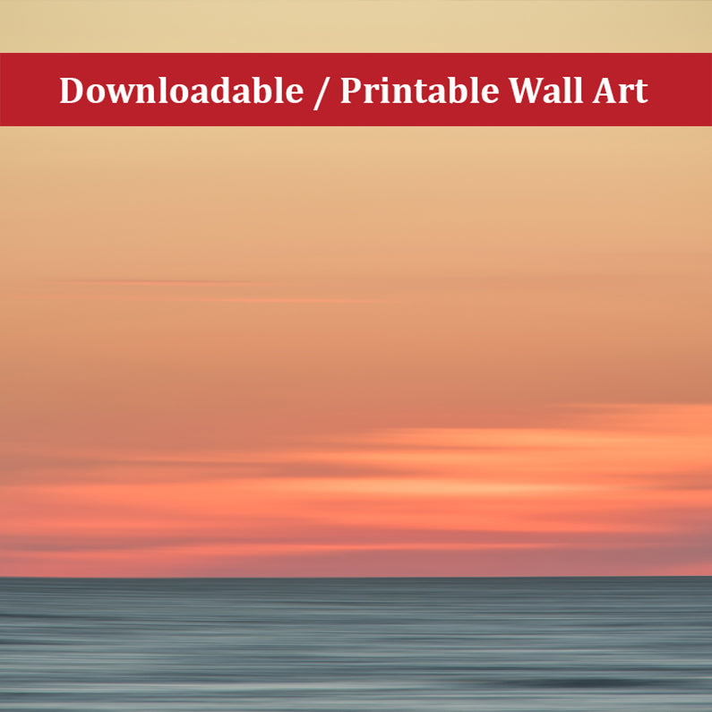 Abstract Color Blend Ocean Sunset Coastal Landscape Landscape Photo - DIY Beach Wall Art - Printable