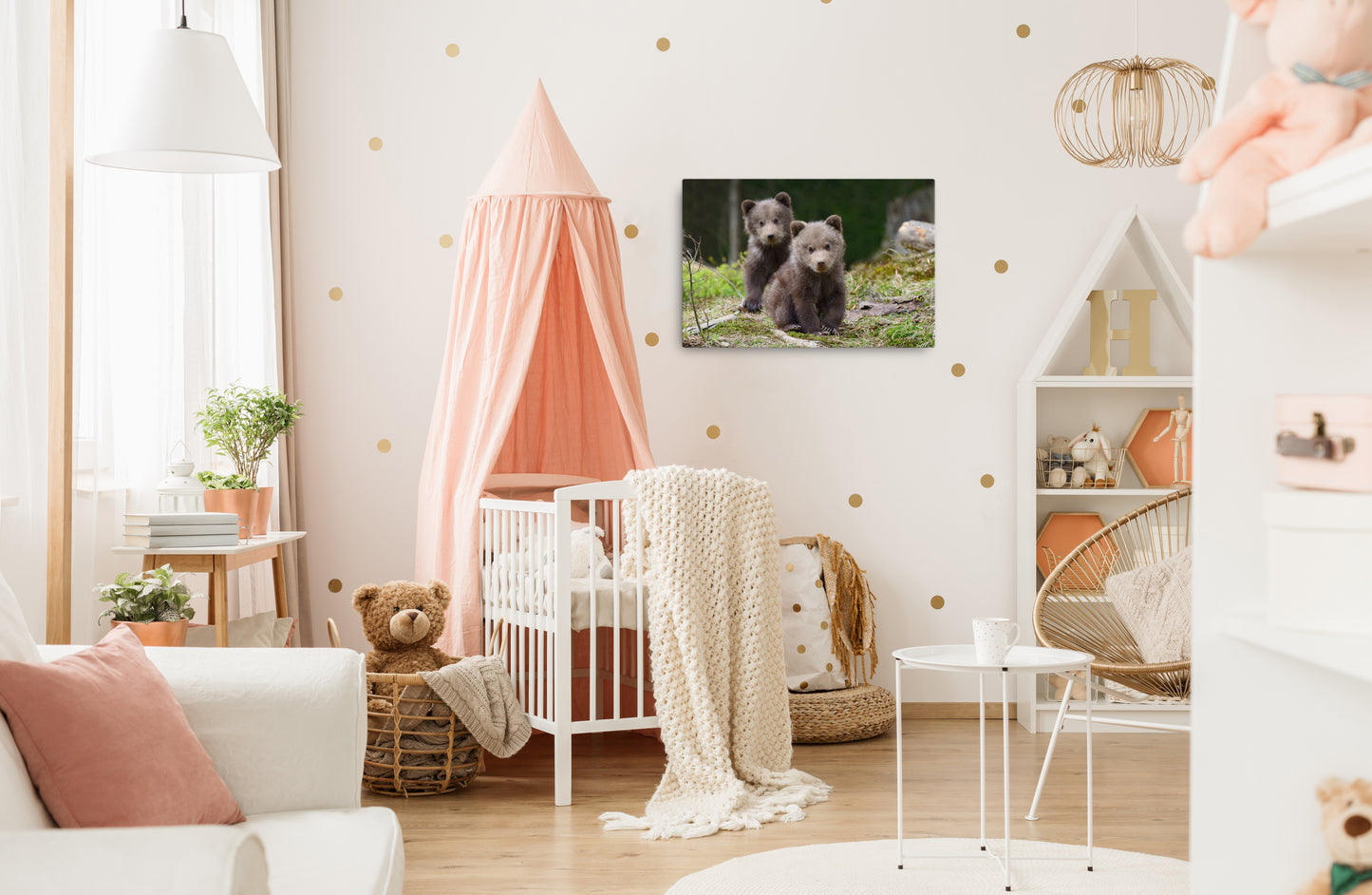 Unique Nursery Art: Adorable Cubs In The Trees - Wildlife / Animal / Nature Photograph Canvas Wall Art Print - Artwork