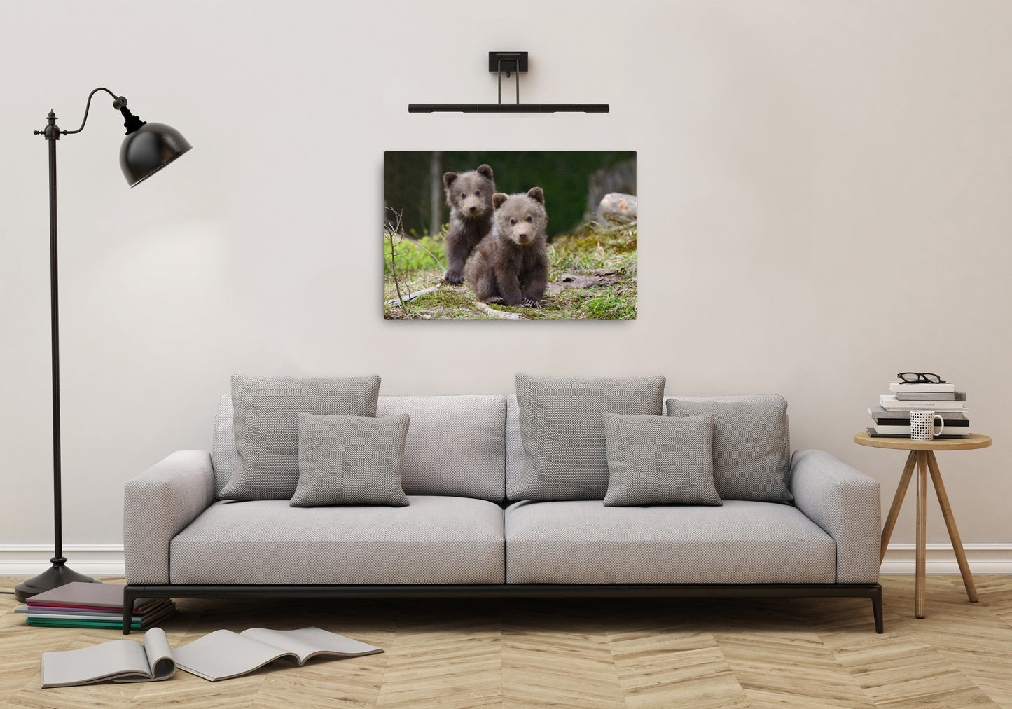 Simple Nursery Wall Decor: Adorable Cubs In The Trees - Wildlife / Animal / Nature Photograph Canvas Wall Art Print - Artwork
