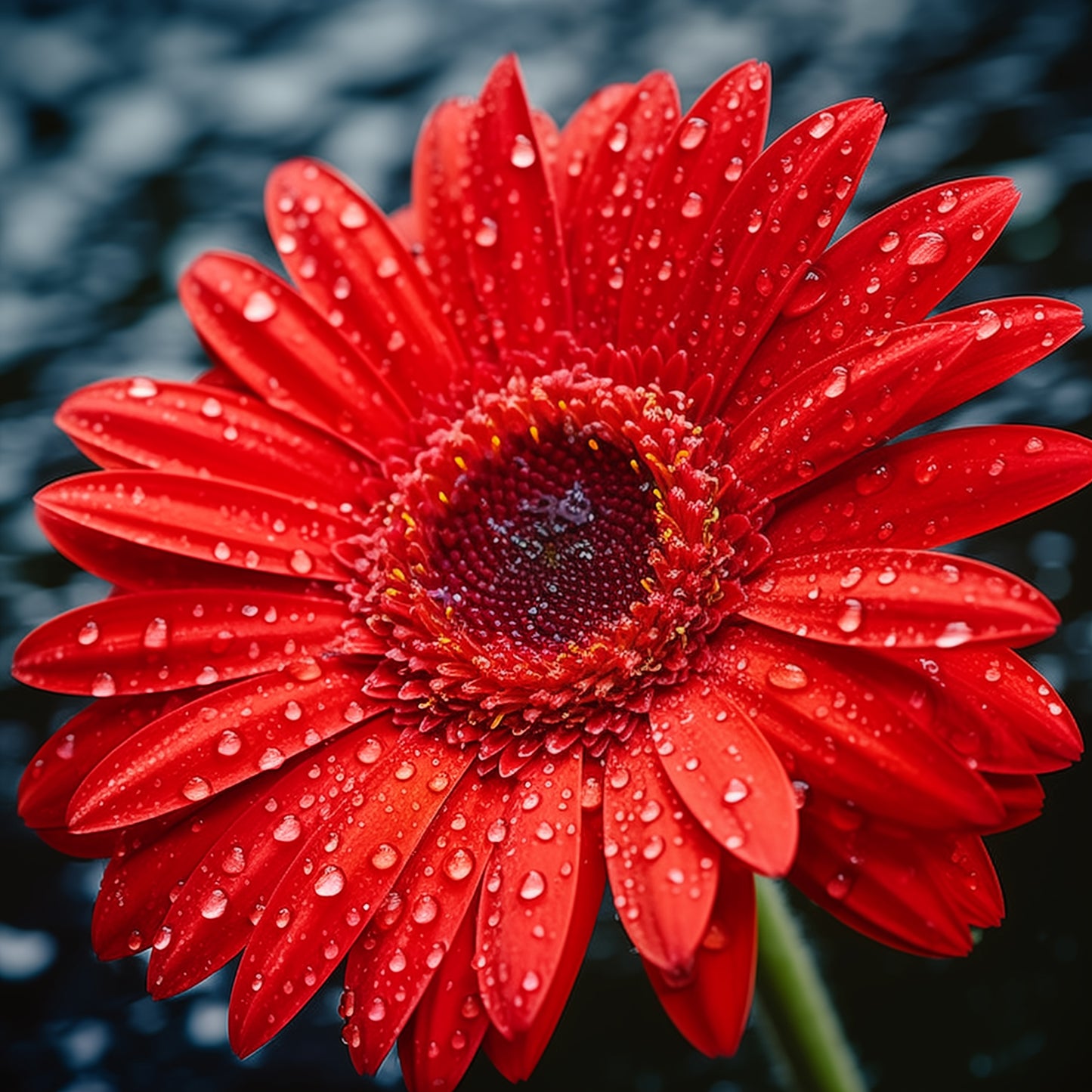 After the Rain Gerbera Daisy Realism Painting Digital Artwork Loose Art Print