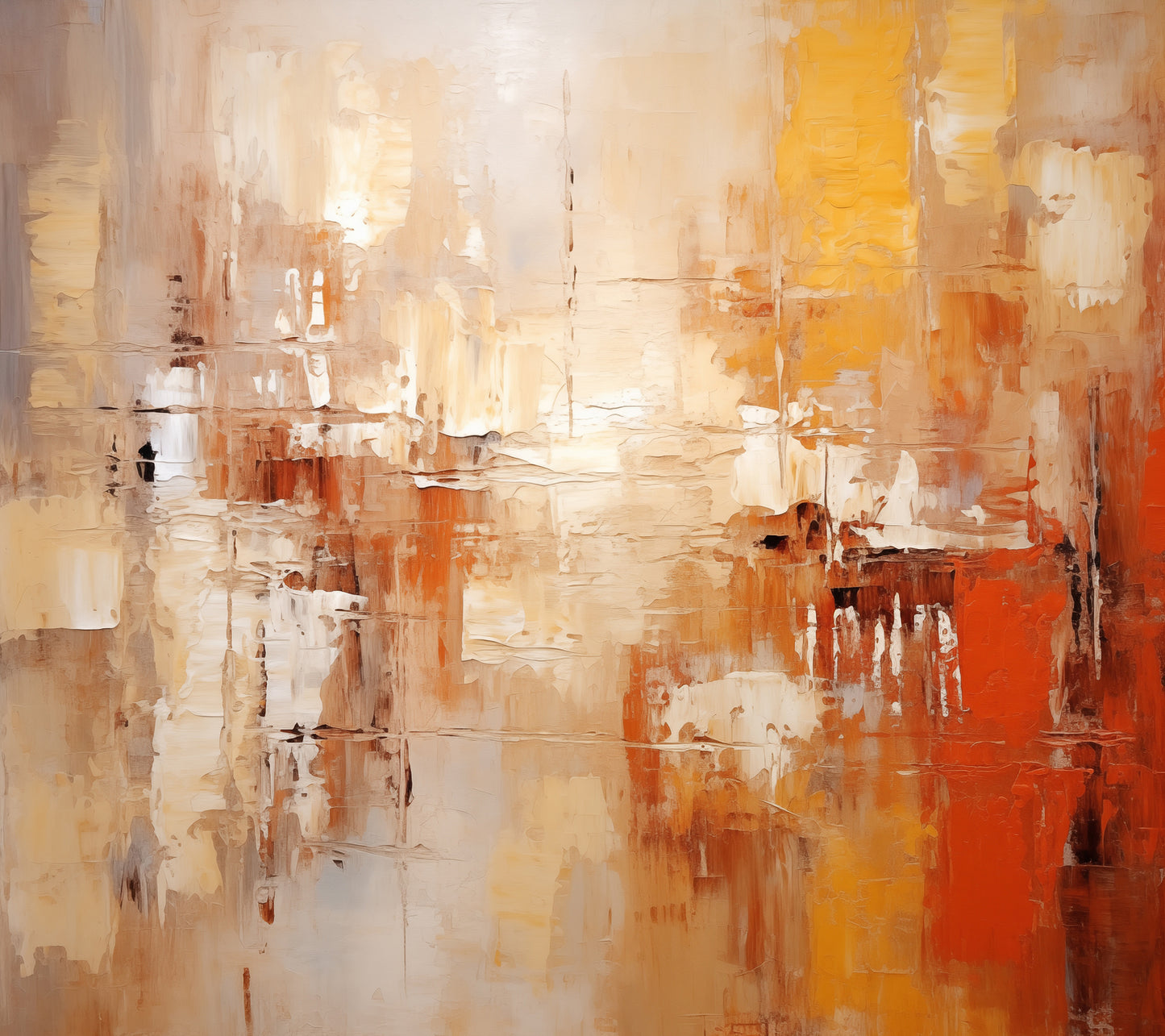 Amber Echoes Abstract Painting Digital Artwork Loose Art Print