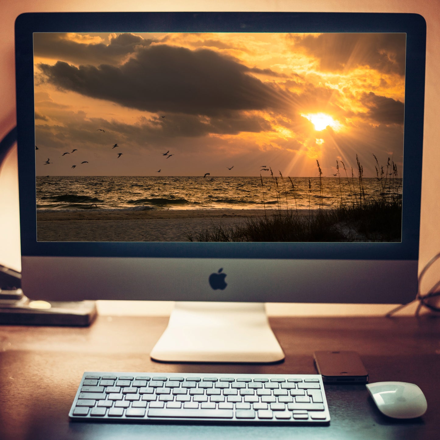 Anna Maria Island Cloudy Beach Sunset 1 Coastal Landscape Photograph Wallpaper for Computer 2