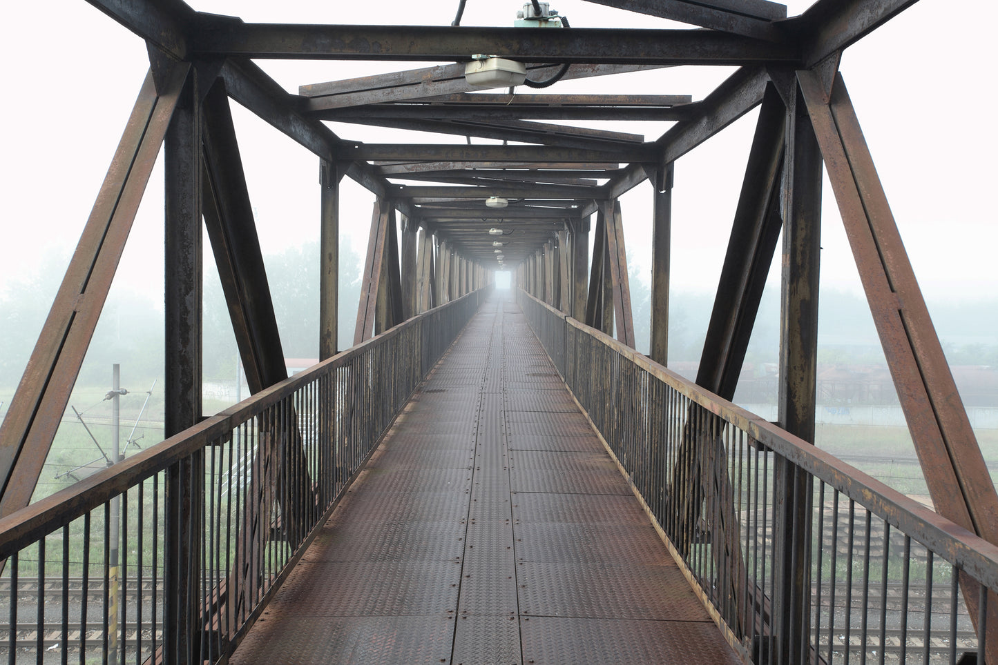 Architectural Photography Industrial: Vanishing Point Frameable Art Print