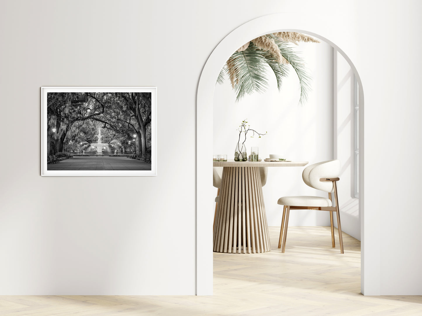 Fountain Forsyth Park Savannah Ga 4 Black and White Architectural Print Loose Wall Art Print