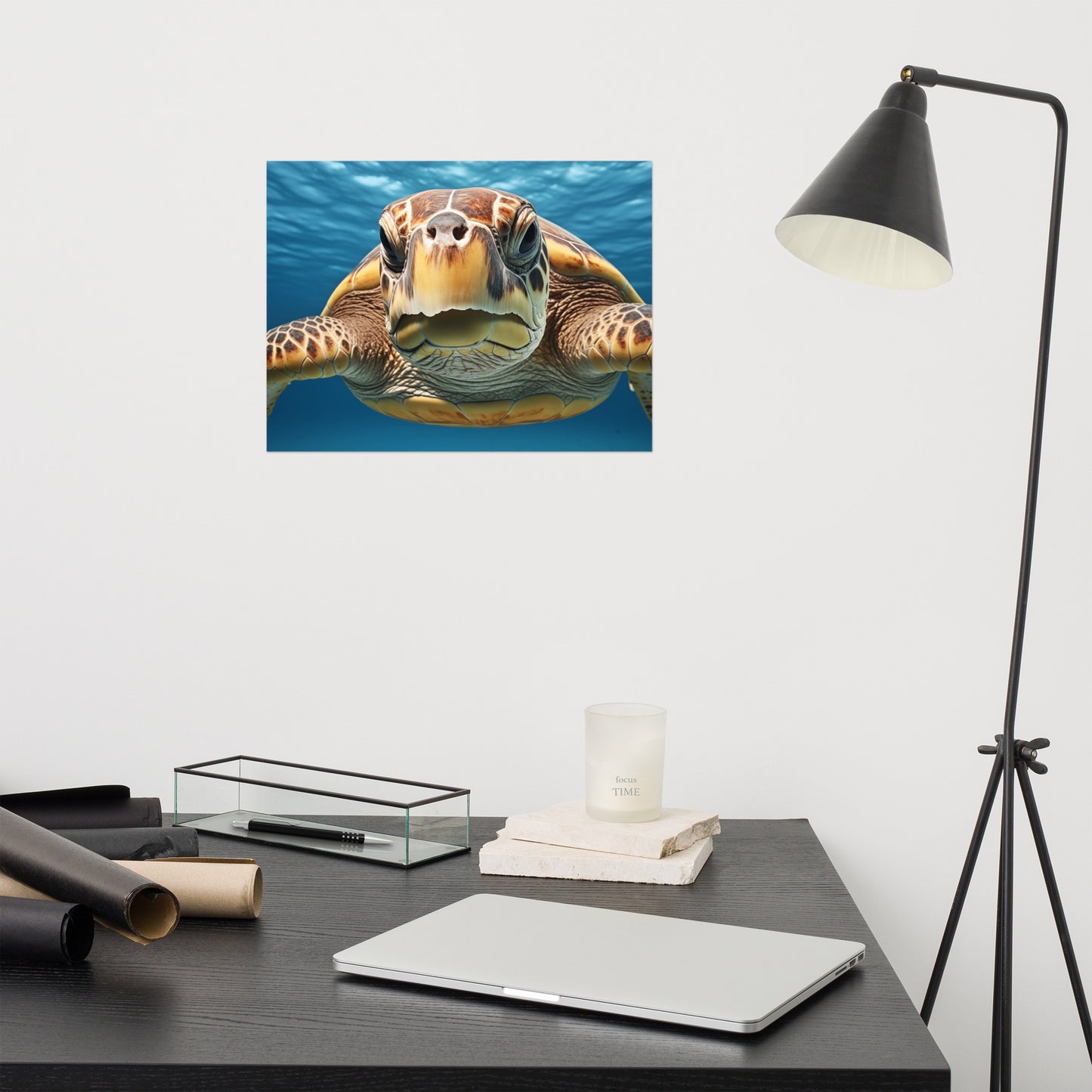 Artwork for Family Room: Ancient Mariner Sea Turtle Coastal Photorealism - Digital Artwork Frameable Print