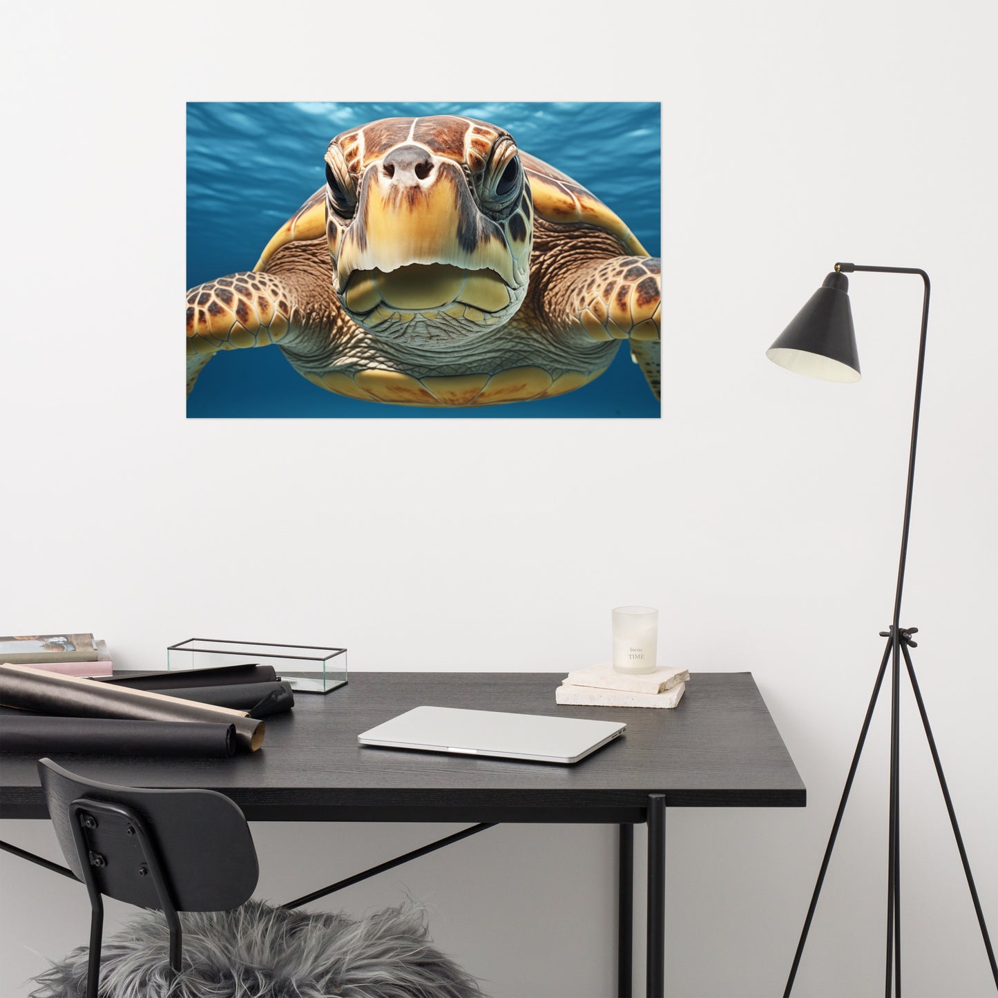 Artwork for Lounge: Ancient Mariner Sea Turtle Coastal Photorealism - Digital Artwork Frameable Print