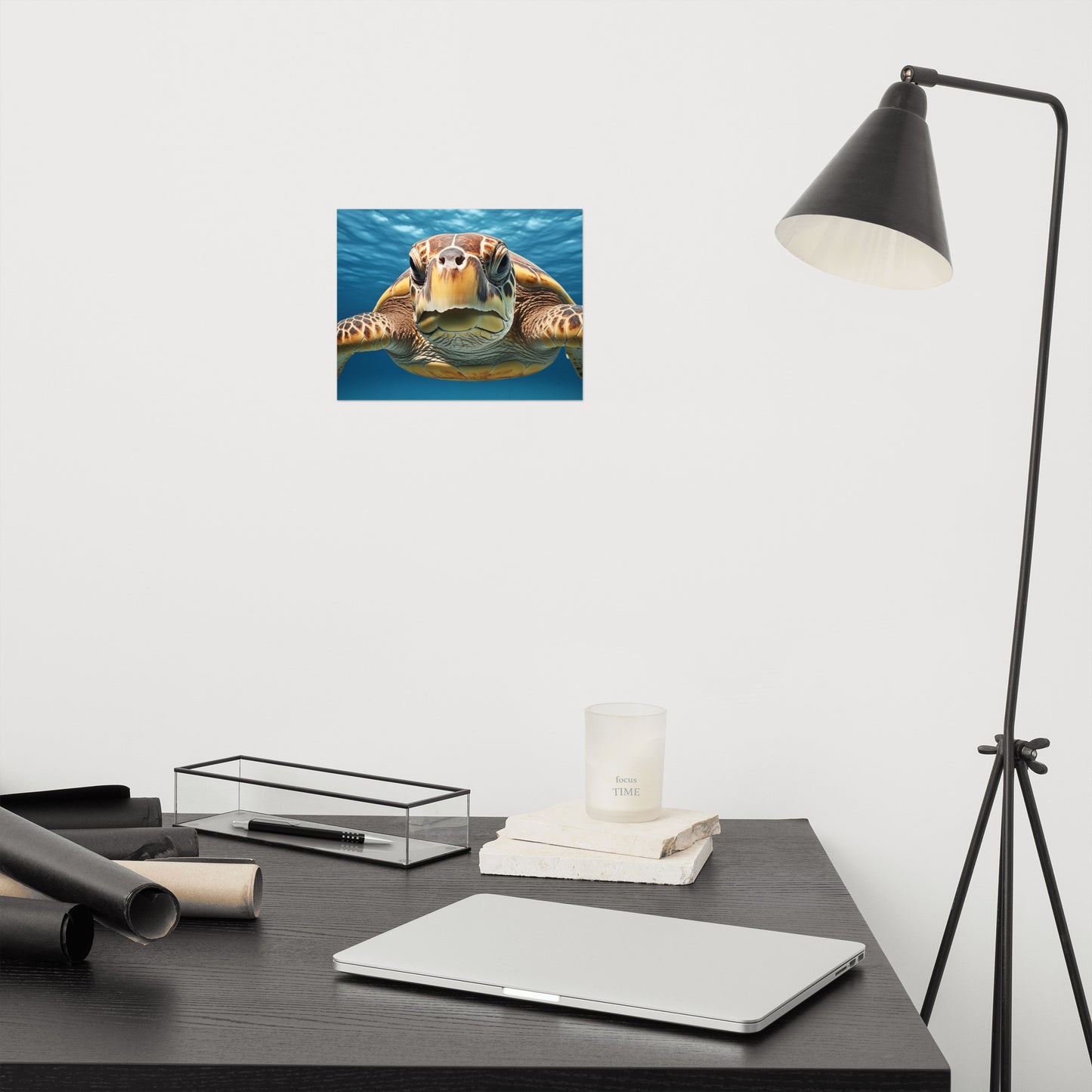 Artwork for Lounge Room: Ancient Mariner Sea Turtle Coastal Photorealism - Digital Artwork Frameable Print