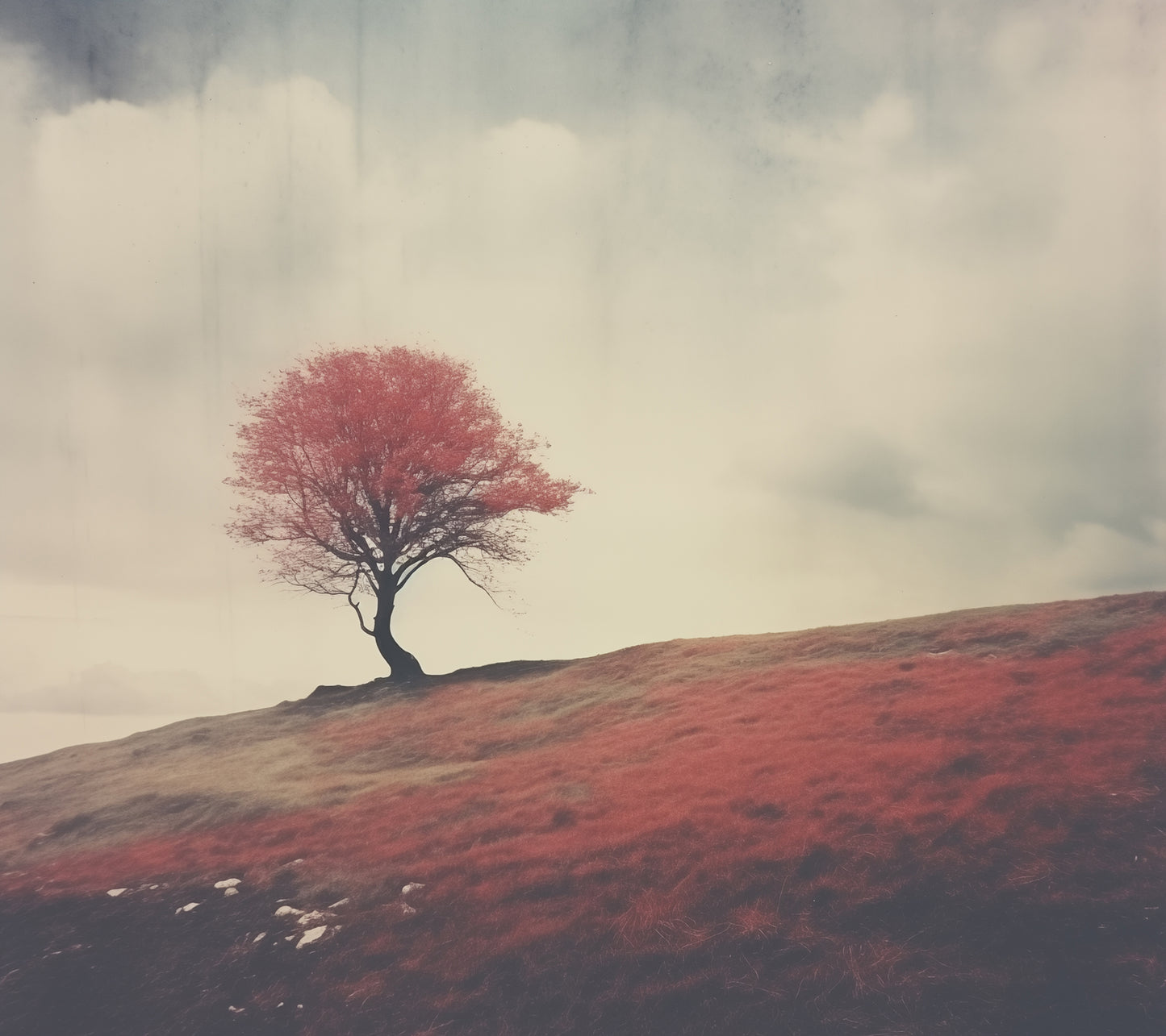 Autumn Solitude Minimal Botanical Retro Subdued Photorealism - Digital Artwork Loose Print