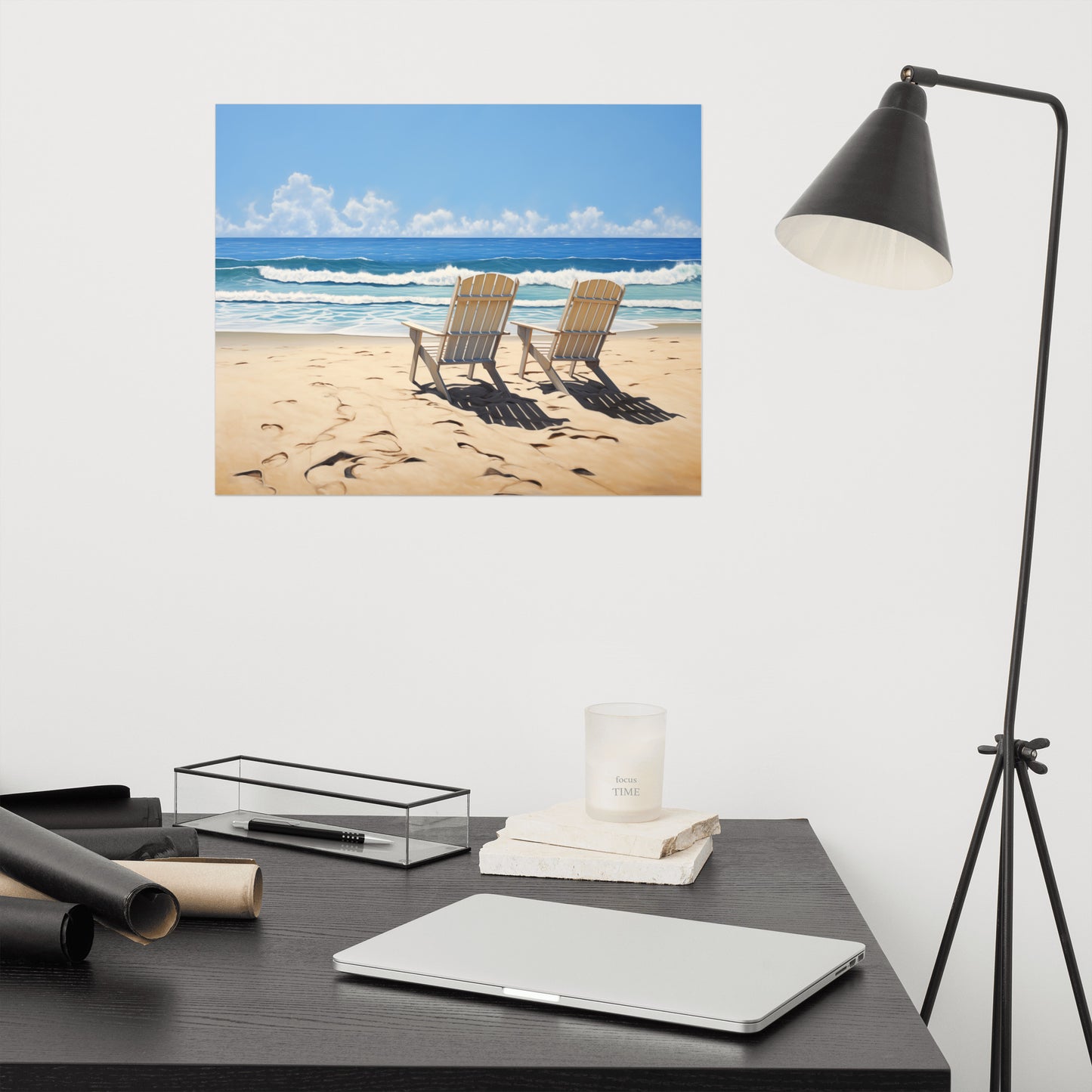 Beach Posters For Room: A Pair in Paradise Photorealism - Digital Artwork Loose Art Print