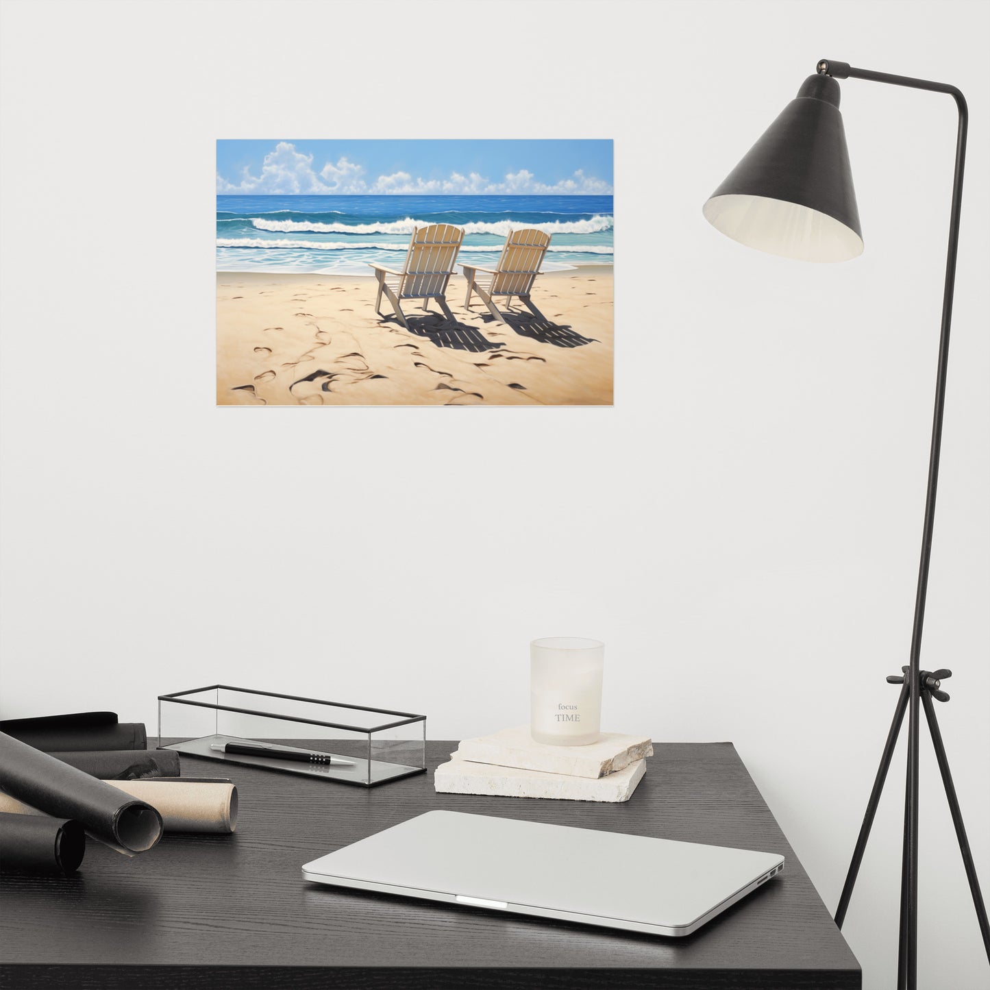 Beach Posters For Wall: A Pair in Paradise Photorealism - Digital Artwork Loose Art Print
