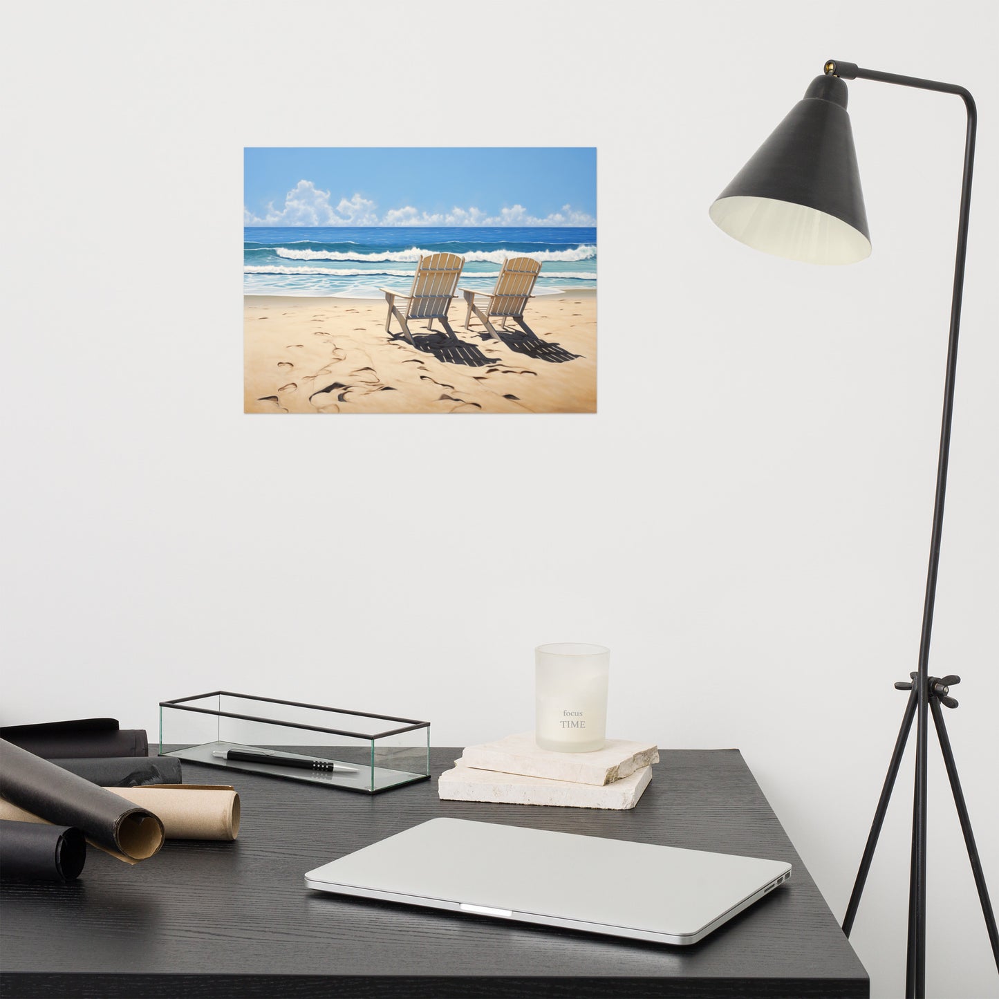 Beach Prints Unframed: A Pair in Paradise Photorealism - Digital Artwork Loose Art Print