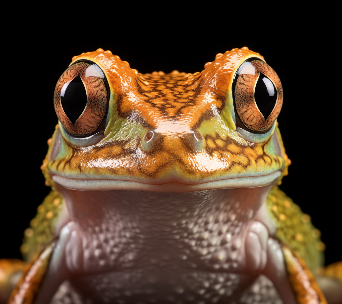 Beady-Eyed Beauty Hylidae Tree Frog Photorealism Painting - Digital Artwork Loose Art Print