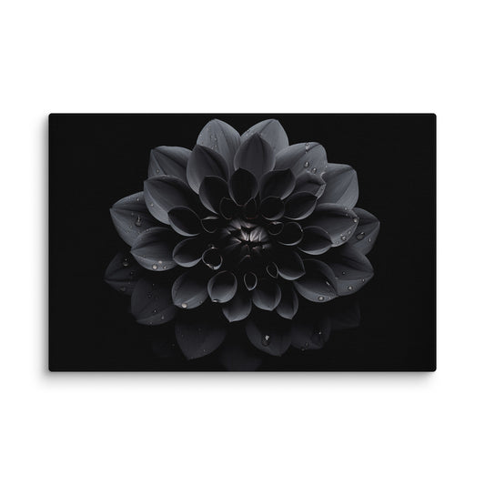 Black Beauty Black Flowers Photorealistic Digital Floral Artwork Extra Large Canvas Wall Art Print