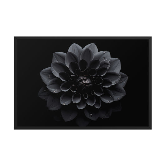 Black Beauty Black Flowers Photorealistic Digital Floral Artwork Framed Wall Art Prints
