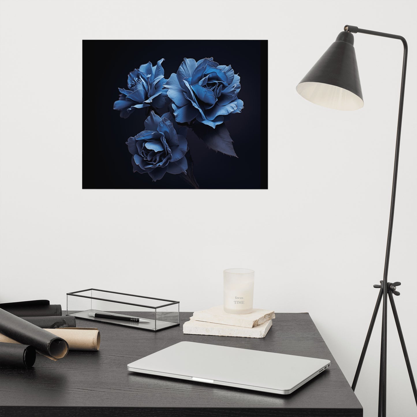 Blue Flower Botanical Prints: A Symphony of Petals - Flowers Photorealism Painting - Digital Loose Art Print