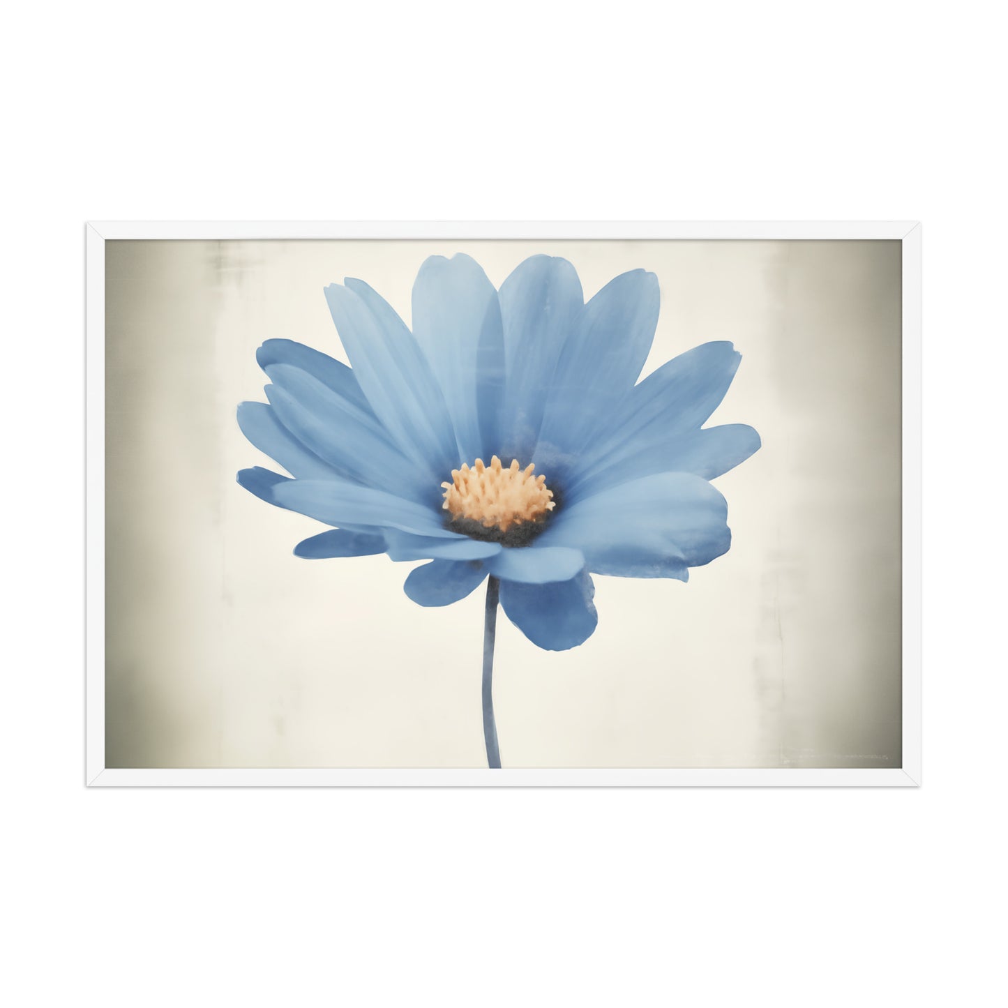 Blue Pastel Perfection Digital Watercolor Painting Framed (1)