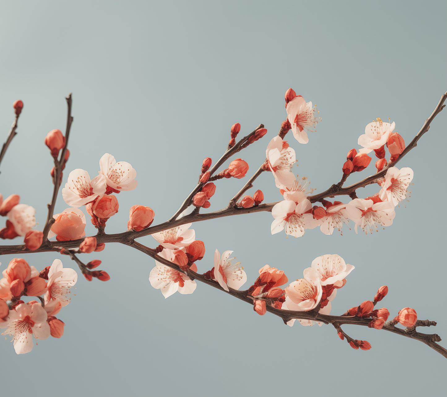 Botanical Whispers Apricot Blooms Peach Floral Photorealism Painting - Digital Artwork Loose Art Print