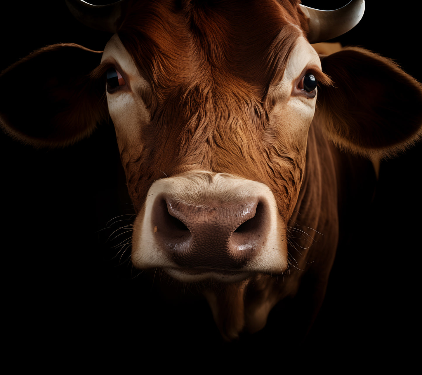 Bovine Beauty Cow Photorealism Painting - Digital Artwork Loose Art Print