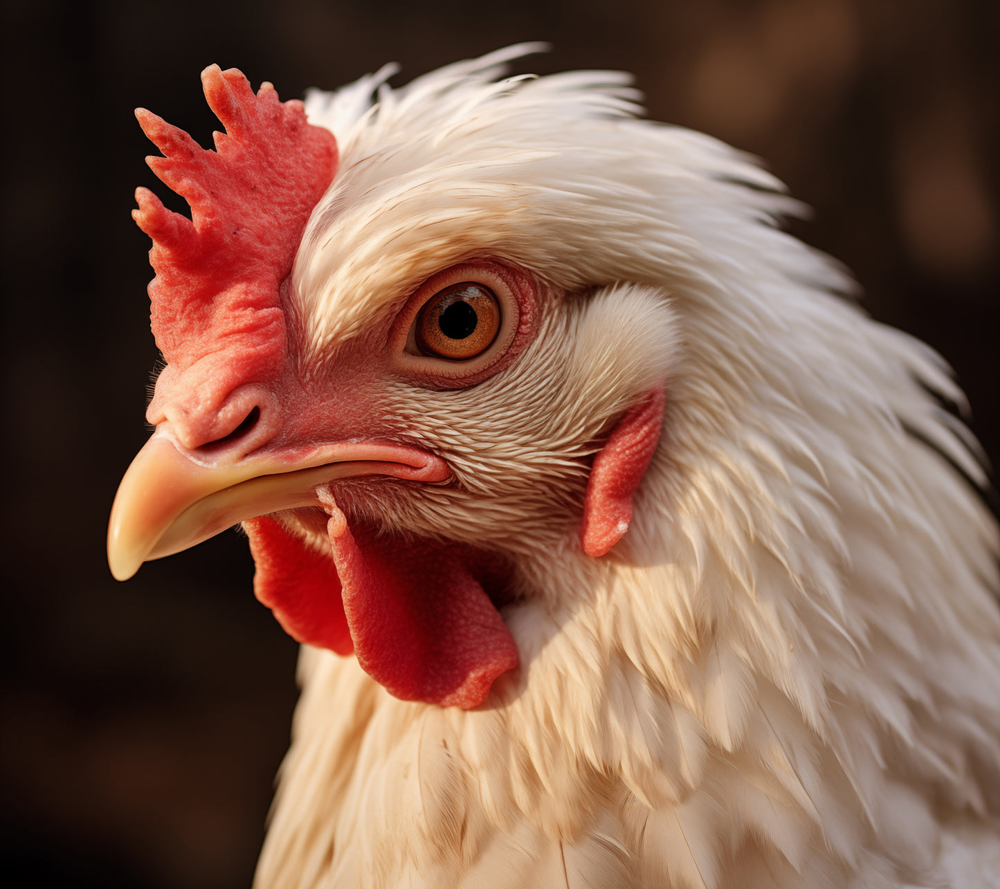 Brooding Beauty Chicken Photorealism Painting - Digital Artwork Loose Art Print