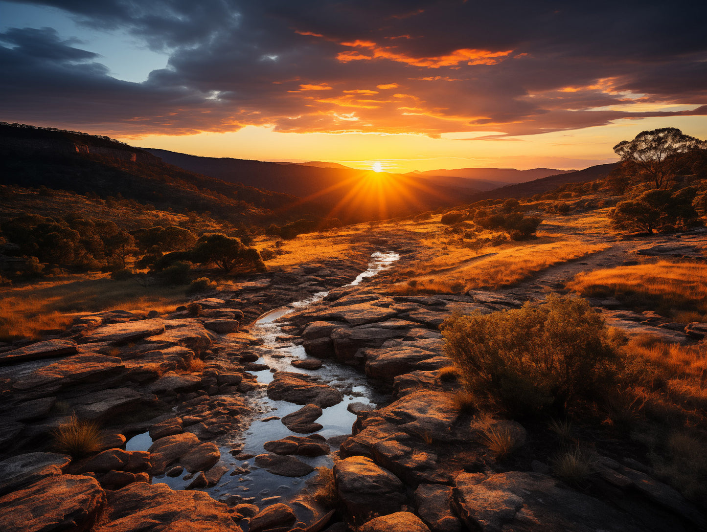 Canyon's Radiance Realism Painting Digital Artwork Loose Art Print