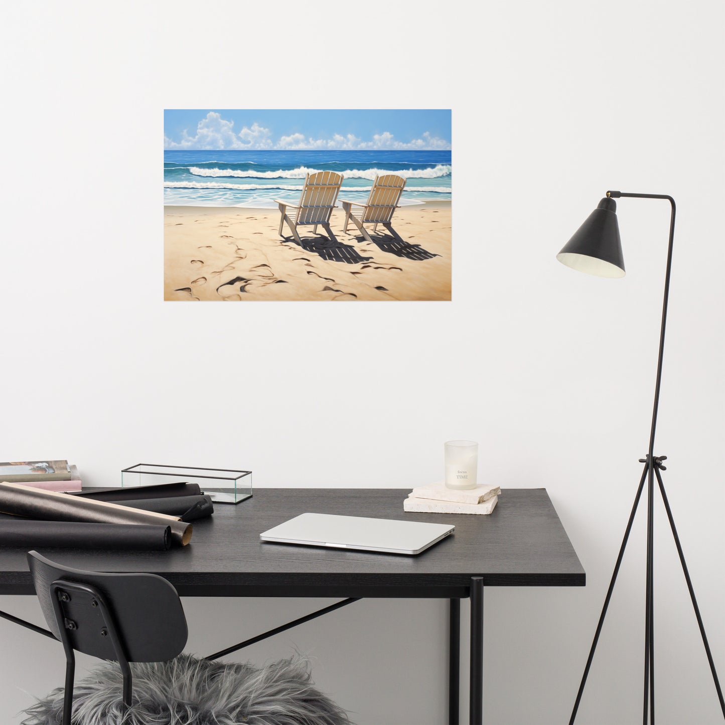 Coastal Poster Art: A Pair in Paradise Photorealism - Digital Artwork Loose Art Print