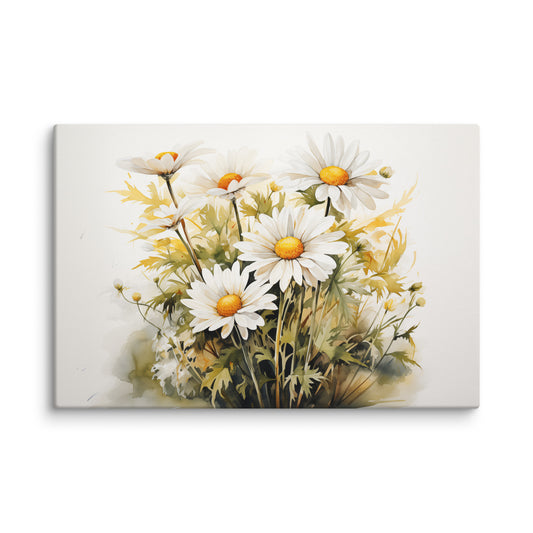 Daisy Dreams Watercolor Painting Floral Extra Large Canvas Wall Art Print