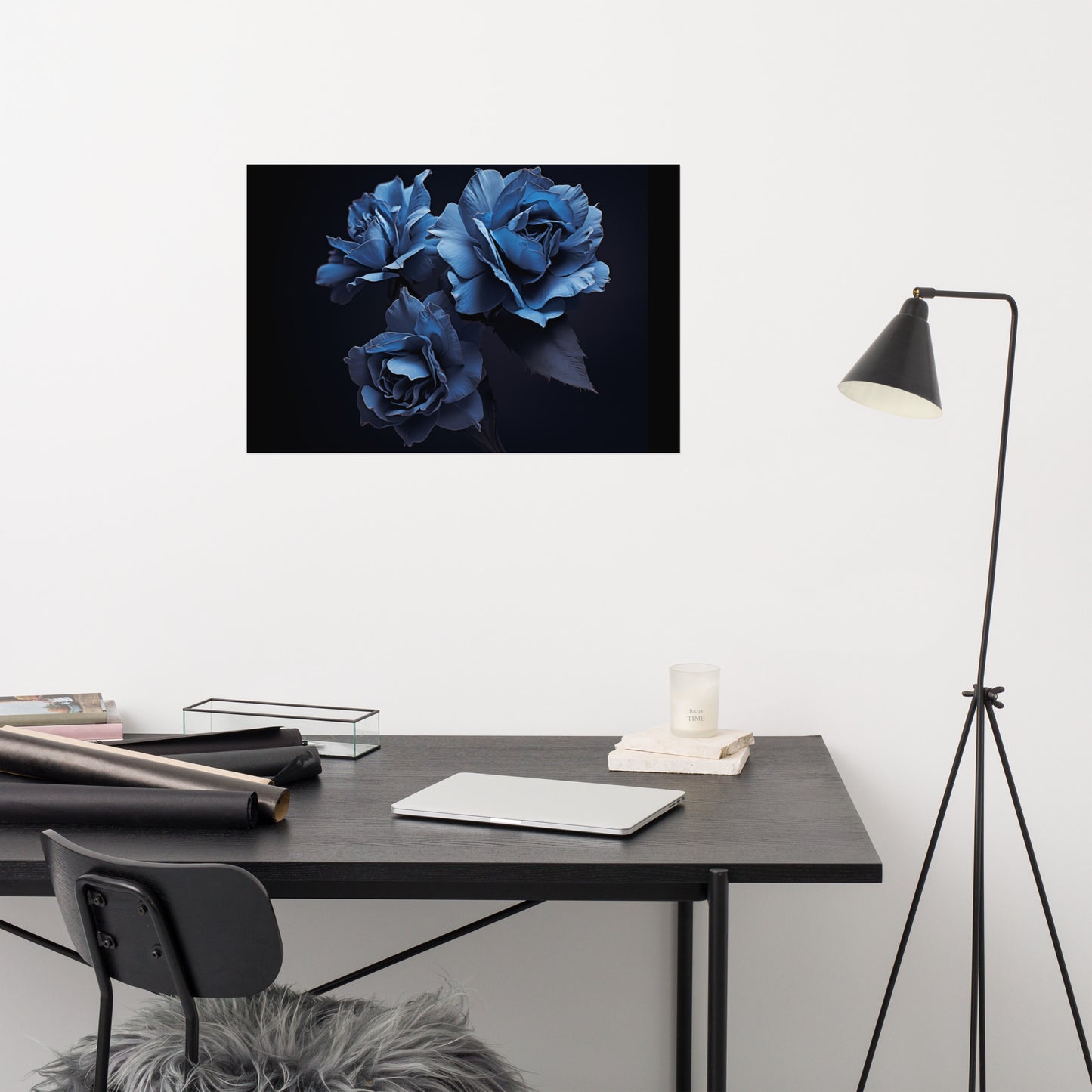 Dark Floral Artwork: A Symphony of Petals - Flowers Photorealism Painting - Digital Loose Art Print