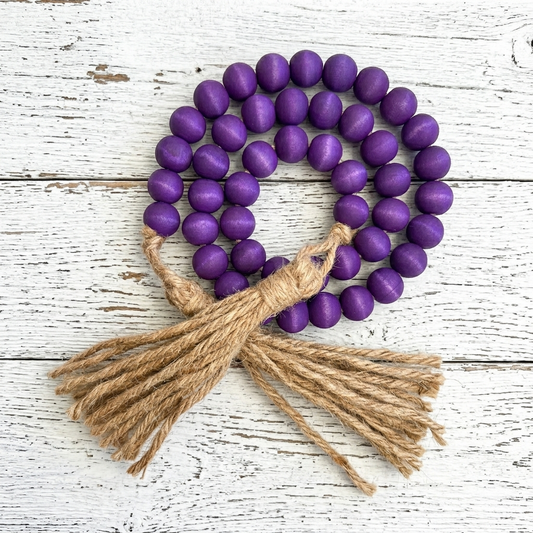 Dark Purple Wood Bead Garland (4)