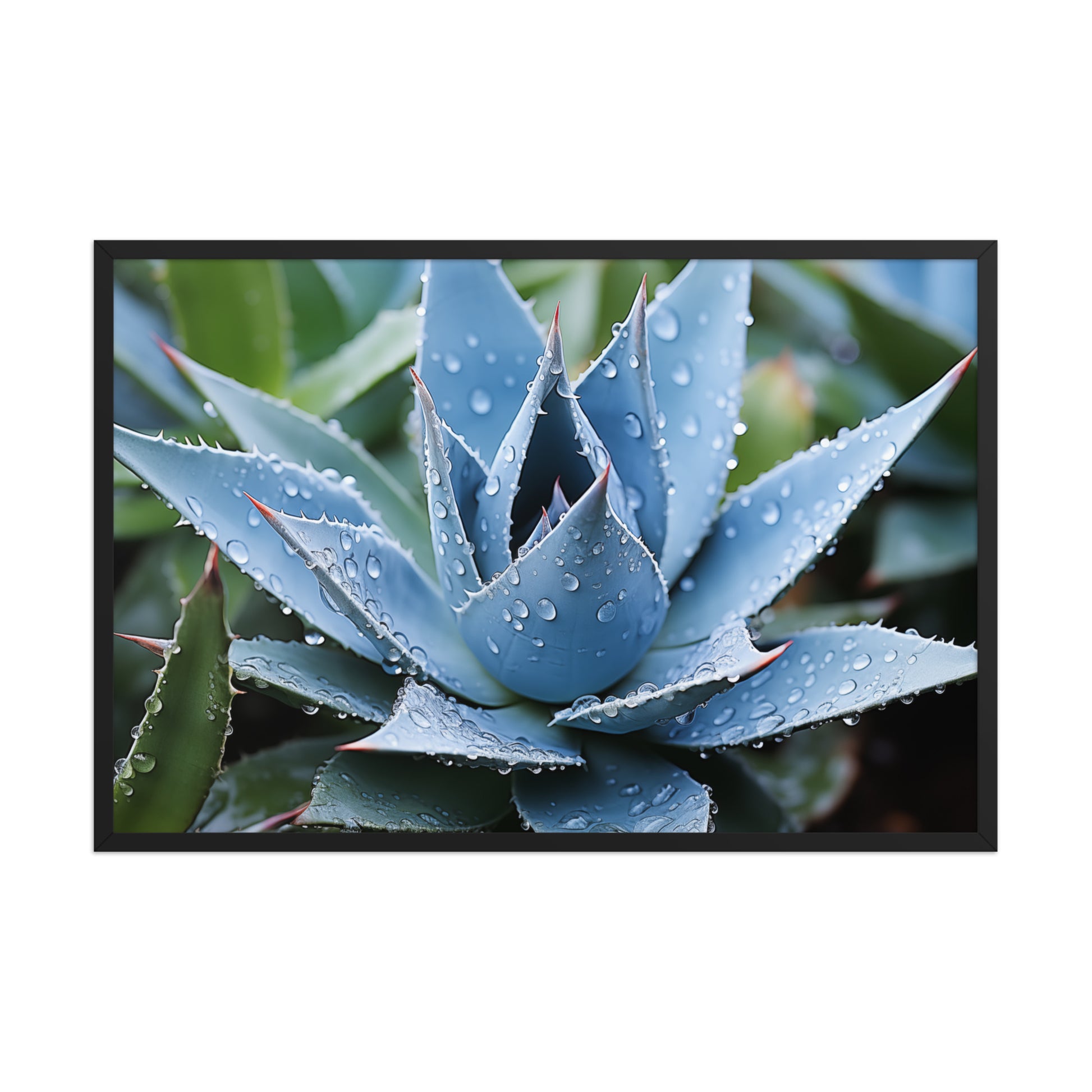 Delicate Agave Botanical Rustic Photorealistic Digital Artwork Framed Wall Art Print