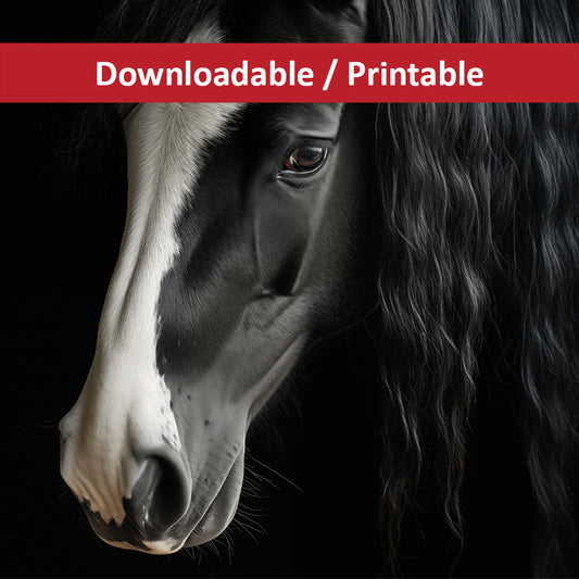 Ebony and Ivory Photorealistic Digital Artwork DIY Downloadable Printable Artwork