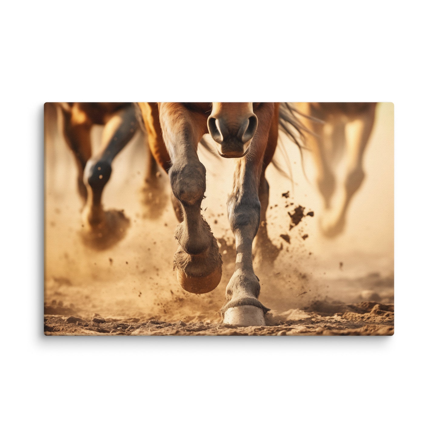 Equine Exodus Running Horses Photorealistic Digital Artwork Canvas Wall Art Print