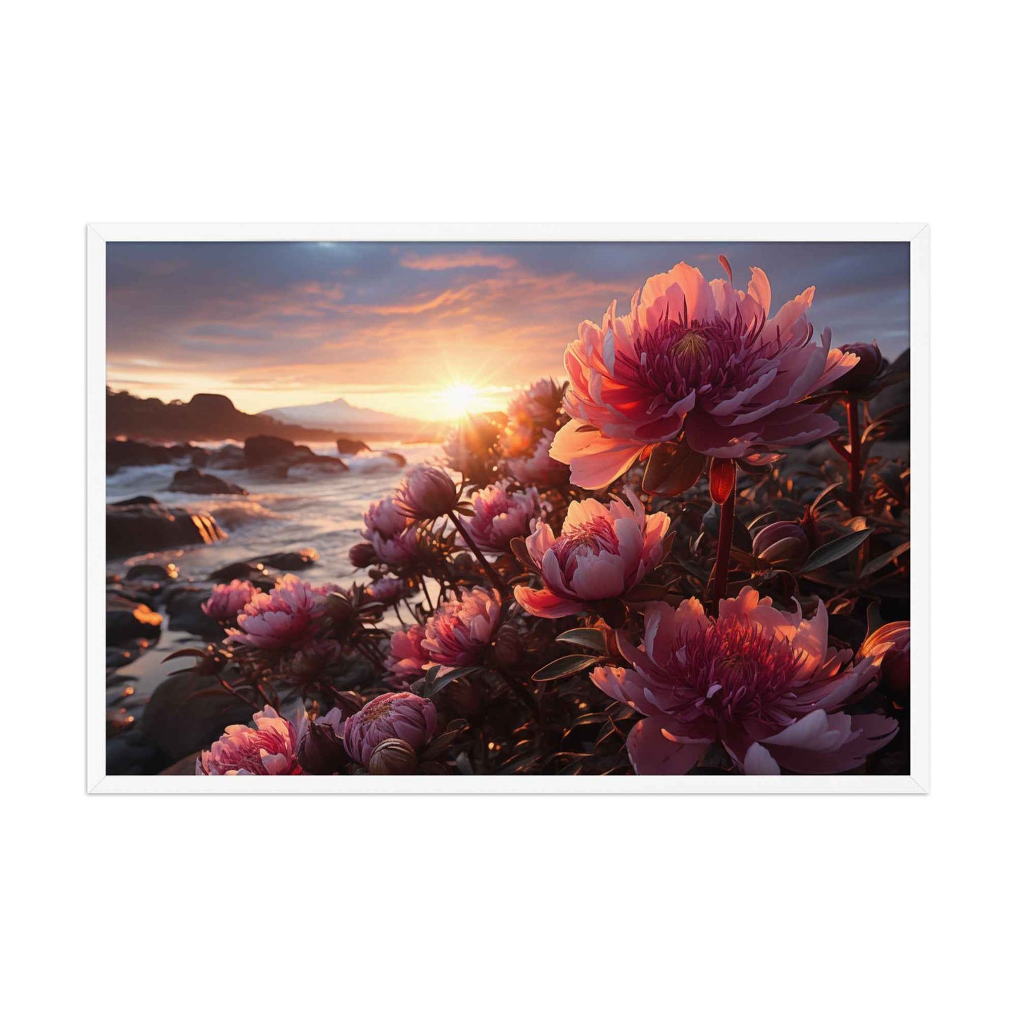 Floral Symphony Expressionism Painting Digital Artwork Framed Wall Art Print
