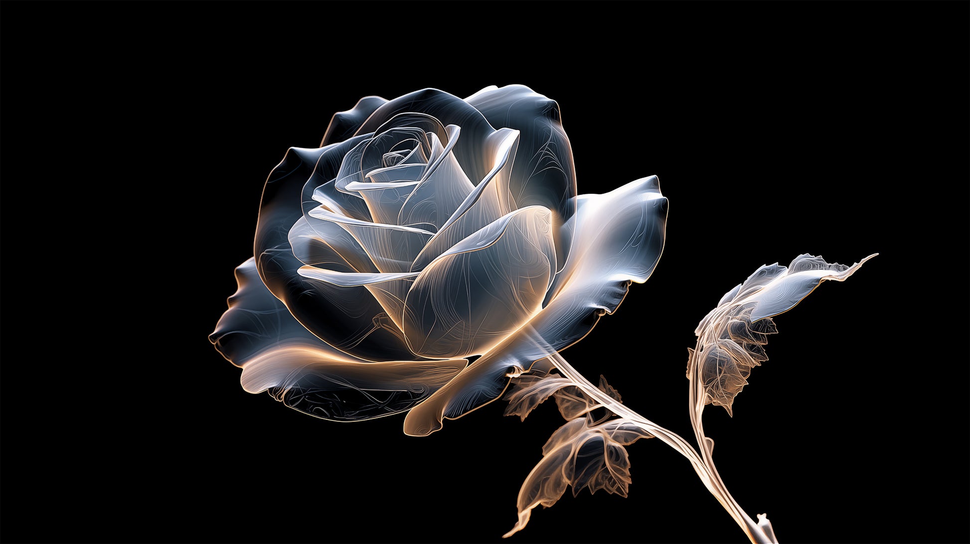 Ghostly Bloom X-Ray Effect Illustration