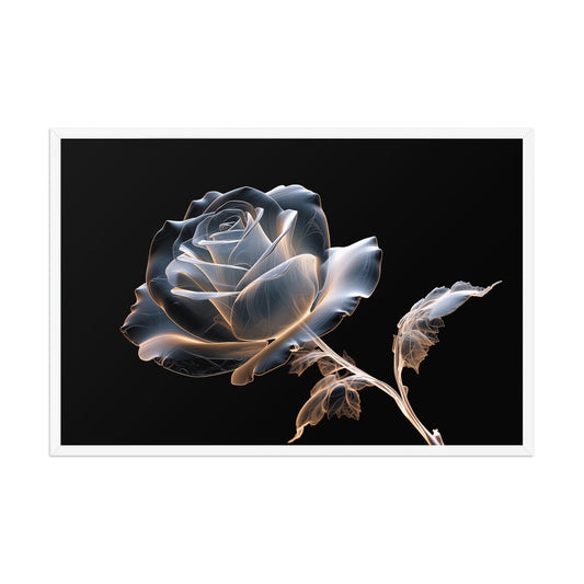 Ghostly Bloom X-Ray Effect Illustration Large Framed Wall Art Prints