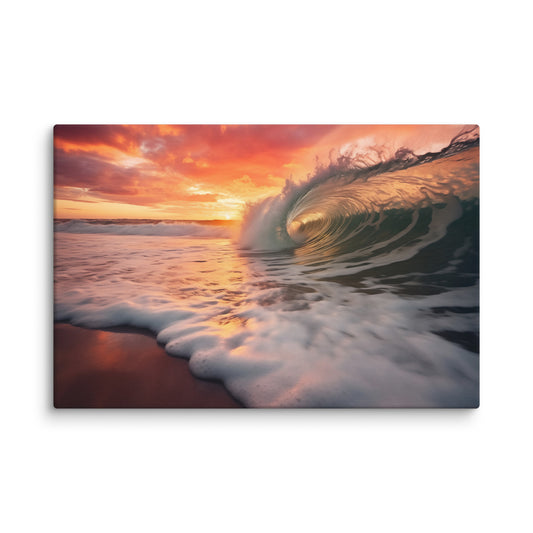 Golden Barrel Photorealistic Painting Digital Coastal Artwork Canvas Art Print 40 x 60