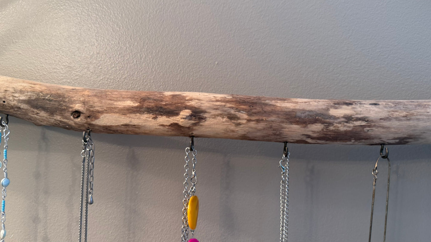 Handmade Driftwood Hanging Rack #279 | Jewelry Hanger | Herb Drying Rack | Flower Drying Rack Rustic Texture Art