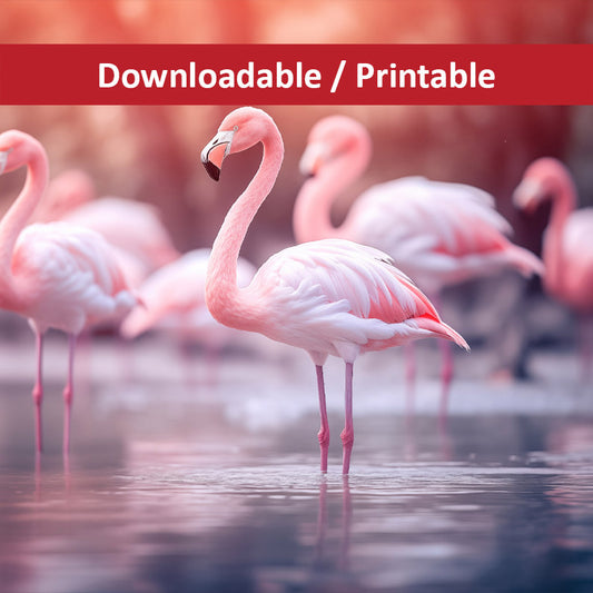 Harmony in Pink Wildlife Photorealistic Tropical Art DIY Downloadable and Printable Wall Art Prints