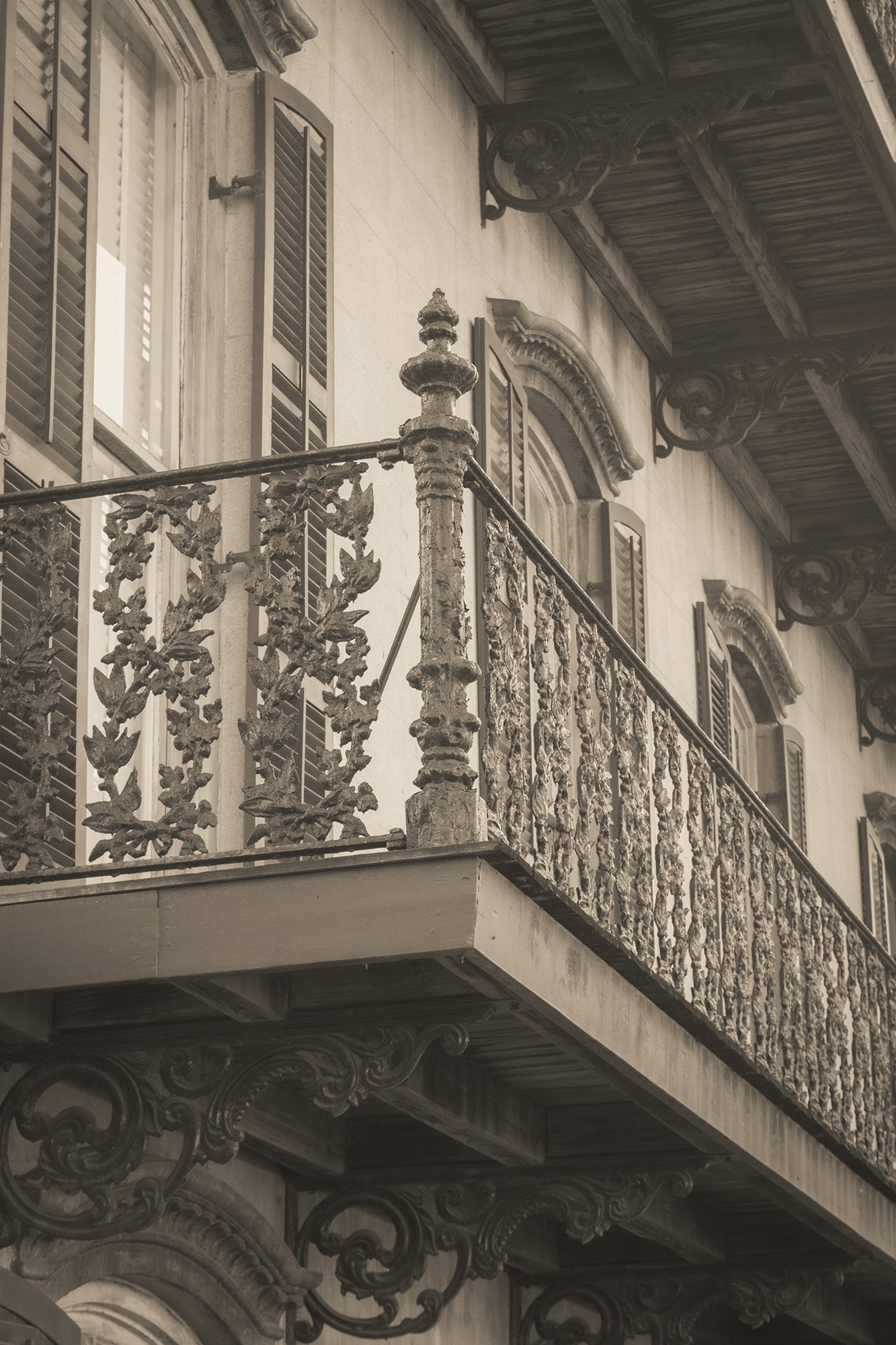 John Rourke House Wrought Iron Balcony Savannah GA 2 Loose Wall Art Print