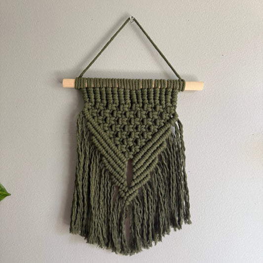 Macrame Wall Hanging, Boho Geometric Fringe Tapestry, Textured Home Decor for Bedroom or Living Room