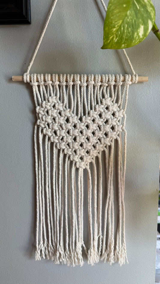 Mini Heart Macrame Wall Hanging – Boho Decor for Small Spaces 2