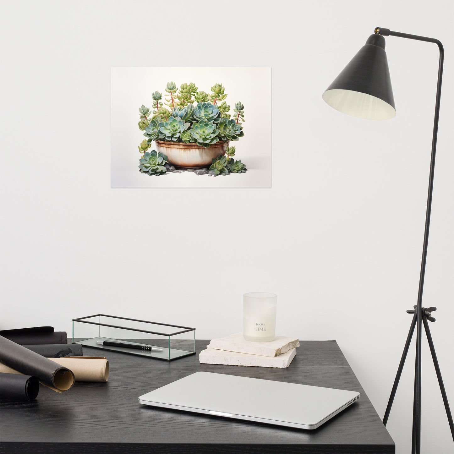 Nice Prints For Bedroom: A Watercolor Oasis Succulent Watercolor Painting - Digital Artwork Loose Print